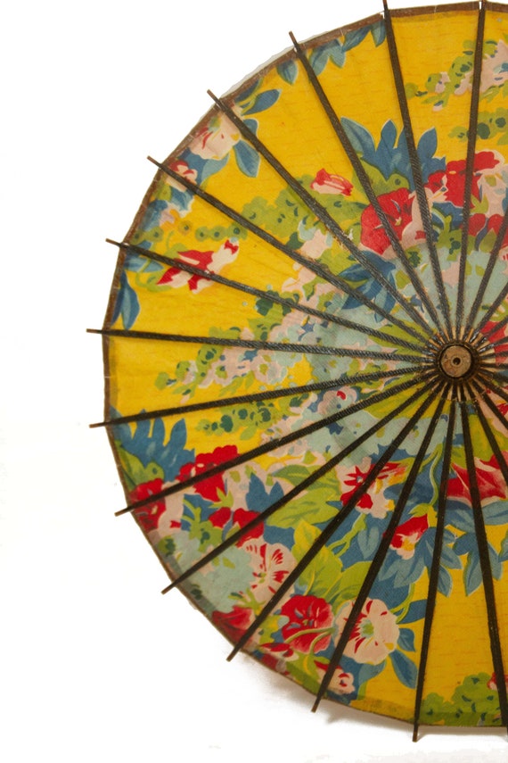 1920s Japanese Paper Parasol - image 3