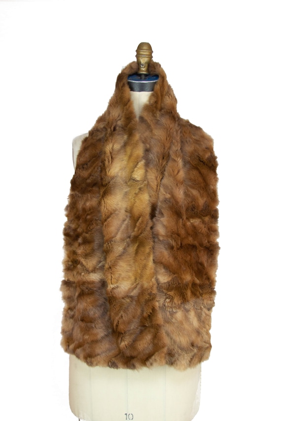 1940s Fur Scarf ~ Vintage Brown Fur Scarf Stole - image 2