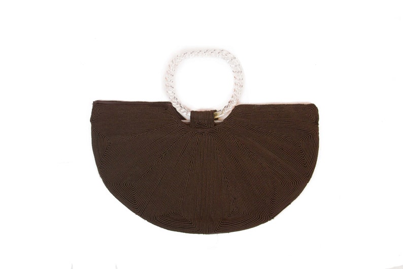lucite handle purse