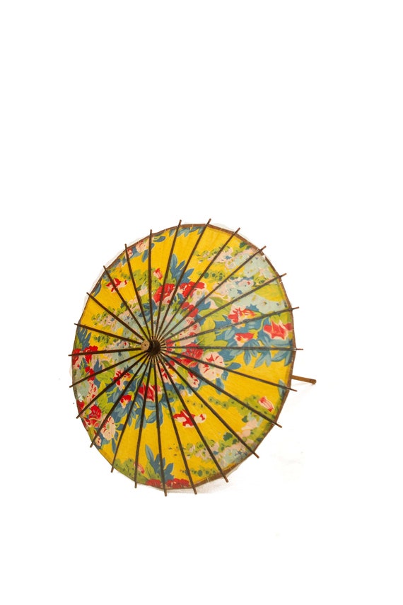 1920s Japanese Paper Parasol - image 1