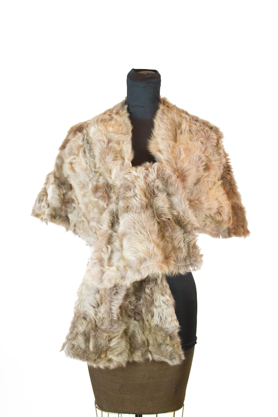 1950s Fur Stole ~ Honey Colored Lamb Fur Stole