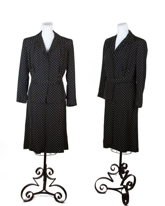 1940s Suit ~ Black and White Polka Dot Ladies Fail