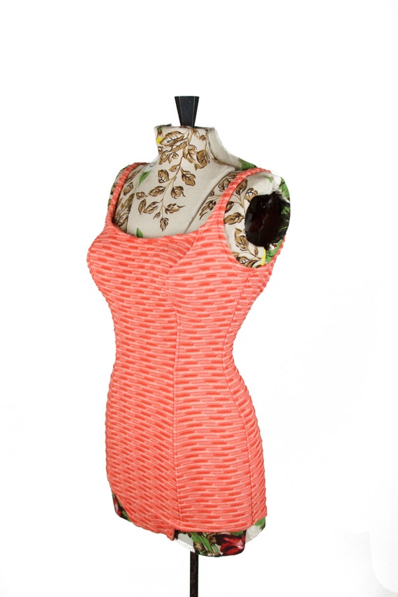 1950s Swimsuit ~ Orange Creamsicle Chenille Swimsu