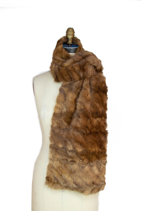 1940s Fur Scarf ~ Vintage Brown Fur Scarf Stole