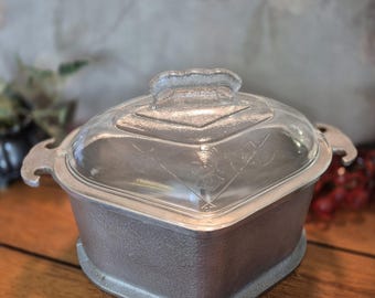 Vintage Guardian Service Cookware Heart Aluminum Casserole Pot with Glass Lid