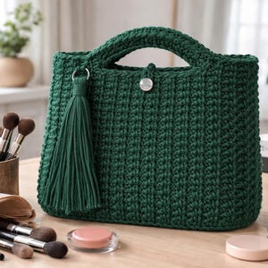 Patrón de bolso de ganchillo, patrón PDF de bolso tote de punto texturizado (descarga digital)