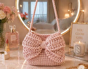 Crochet Bag with Bow Pattern PDF Instant Download Beginner Friendly Handbag Tutorial Guide