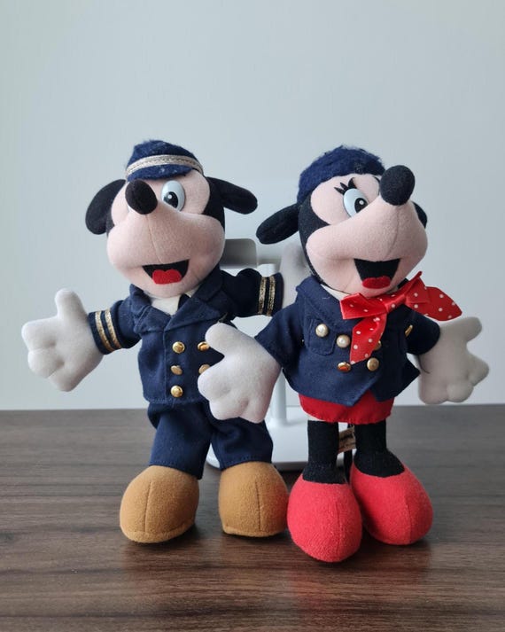 Rare Vintage 90s Disney Mickey Pilot & Minnie Flight Attendant