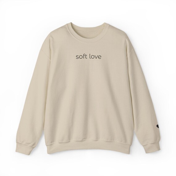 Soft Love Sweatshirt, Minimalist Valentine Crewneck, Calm Aesthetic Unisex Pullover, Thoughtful Gift
