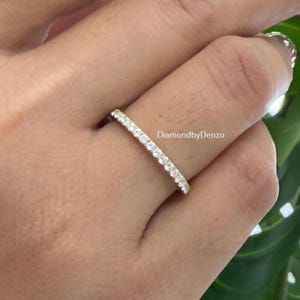 Eternity-Ring mit im Labor gezüchteten Diamanten im Mikropavé-Fassung, 14-karätiger Gold-Ehering, Stapelring mit durchgehender Eternity-Fassung, 1,0 mm Ringbreite, Roségold-Ehering – das perfekte Geschenk für Sie