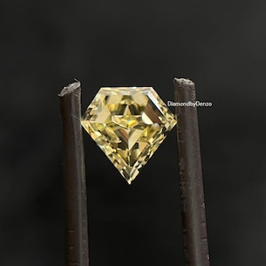 Fancy Intense Yellow Shield Shape Lab Grown Diamond, IGI Certified, VVS Diamond, Custom Cut Diamond For Engagement Ring & Earrings
