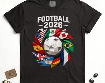 Football 2026 Origami Soccer Ball Tee – International Flags Papercraft Tournament Fan Shirt