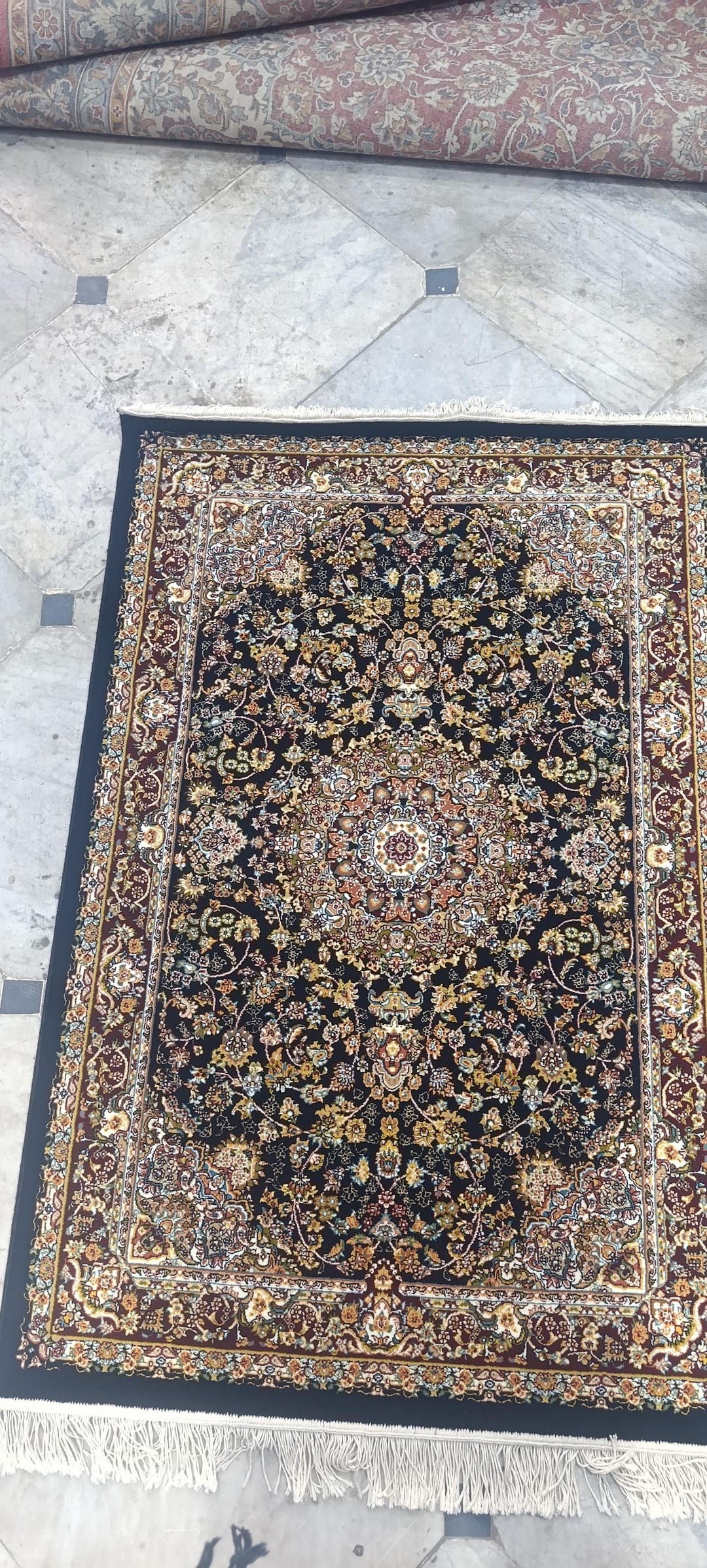 Luxury Black Persian Rug 3x5, Traditional Floral Medallion Area Rug for ...
