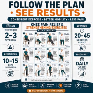 Knee Pain Relief Exercises Printable, Knee Joint Pain Workout, Gentle Knee Therapy Routine, Low Impact Rehab Exercises, Knee workout plan image 7