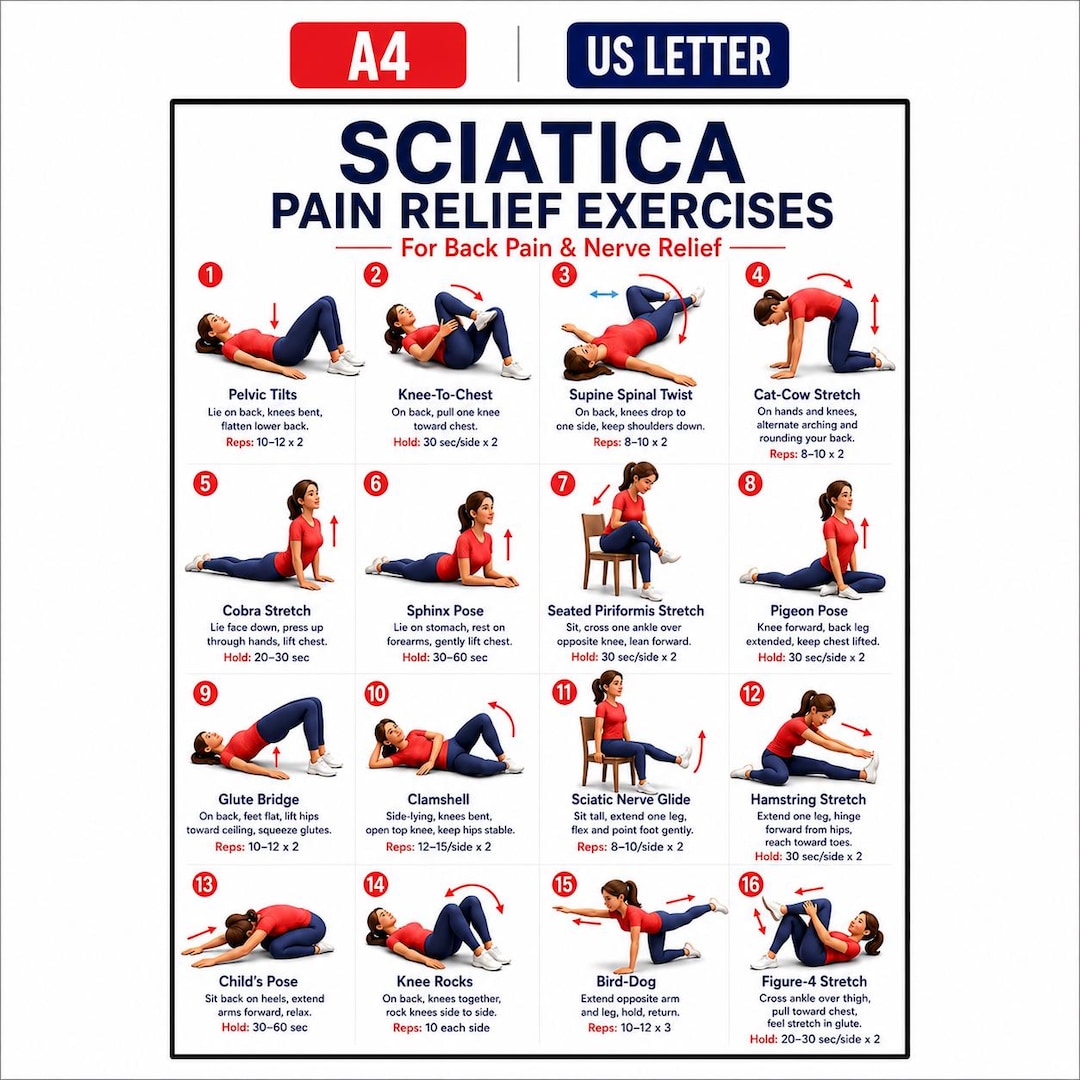 Static Stretch Routine Sciatica Pain Relief Exercises, Lower Back Stretch Routine, Physical ...