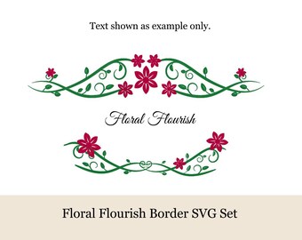 Bloemen bloeien randset | Bundel botanische verdelers | SVG, PNG, AI (Illustrator)
