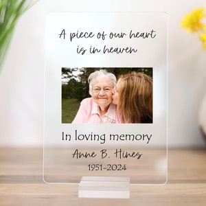 Personalized Memorial Photo Plaque - Custom Remembrance Gift, Sympathy Gift, In Loving Memory Acrylic Sign