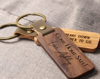 Custom Wooden Keychain, 5th Wooden Anniversary Gift for Husband or Wife, Boyfriend gift, Girlfriend Anniversary Gift, Long distance gift