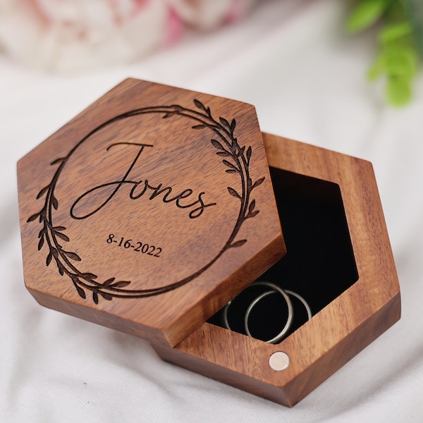 Mothers Day gift jewelry Box, Custom Engraved Necklace or Ring Box, Gifts for Her, Wooden Jewelry box for Mother in law
