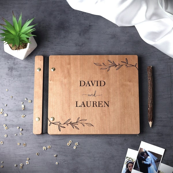 Wedding GuestBook, Photobooth guestbook, Rustic wooden wedding photo album, Large Sign in Guestbook for reception