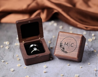 Custom Wedding Ring Box, Wood Ring Box, Engagement Ring Box, Ring Bearer Ring Box, Ring Box Holder, Proposal Ring Box, Wedding Ring Box