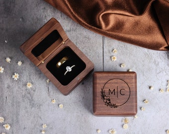 Custom Wooden ring box, Wedding ring box, ring box for wedding ceremony, Proposal ring box, Custom ring box, custom engagement ring box