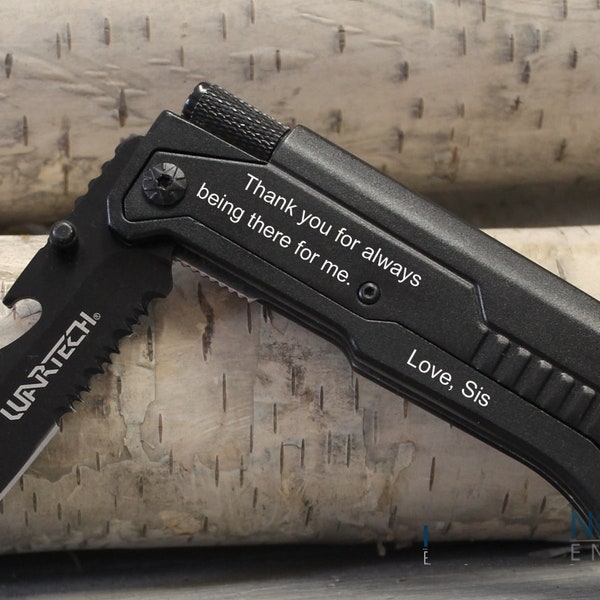 Personalized Tactical Knife, Brother Gift, Engraved Survival Knife