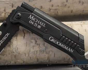 Groomsman Proposal gifts, Custom Engraved Pocket Knife, Personalized Groomsmen gifts, Wedding Party gifts, Personalized Knife