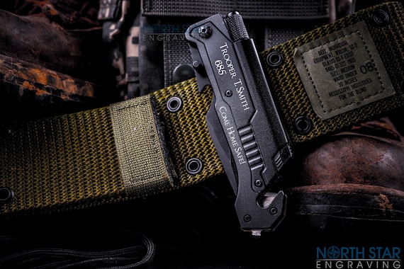 Personalized Tactical Folding Knife, Police Officer Graduation Gift
