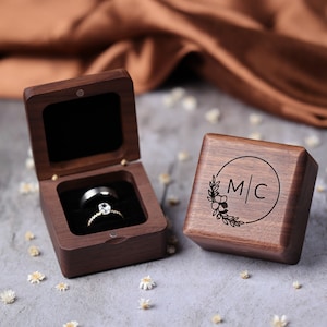 Custom Ring Box for Wedding Ceremony, Ringer bearer box, Double Wooden ring box, Custom Ring Box, Wood Ring box for wedding