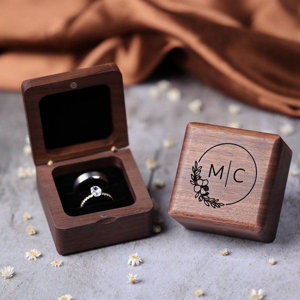 Custom Ring Box for Wedding Ceremony, Ringer bearer box, Double Wooden ring box, Custom Ring Box, Wood Ring box for wedding