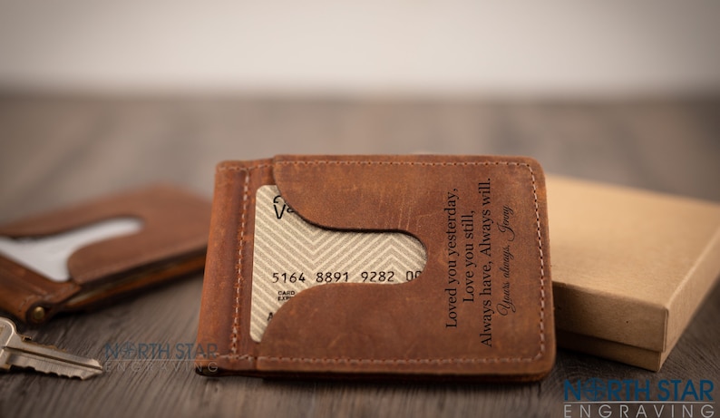 Men Real Leather Tactical Spring Money Clip ID Coin Cash Bifold Metal Wallet