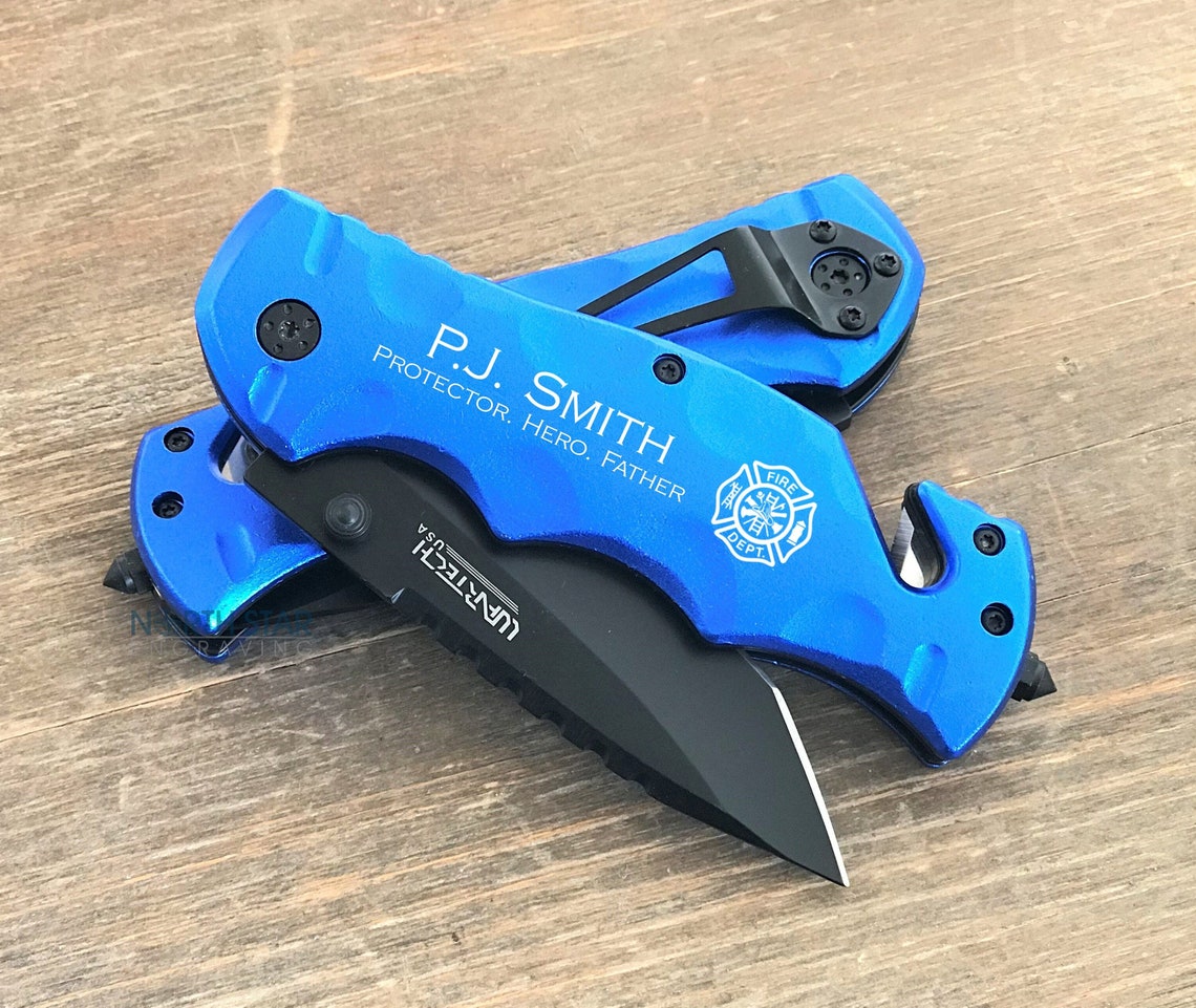 Fire Fighter Rescue Pocket Knife Fire Fighter Gift Police Etsy