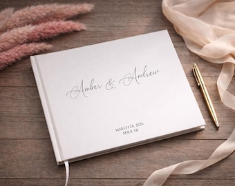 Wedding Guest Book, Personalized Guest Book, Custom Wedding Keepsake, Hardcover Guestbook, Wedding Reception