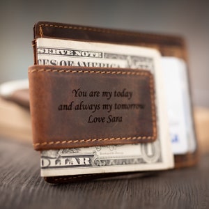 Leather Money Clip engraved, Personalized Money clip, Leather Money Clip, Engraved Money Clip, Mens Personalized, Gifts for Him