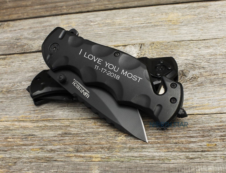 gifts for Him Personalized Pocket Knife Tactical Knife Anniversary gift Husband gift from wife gifts for Men Boyfriend Valentines gift