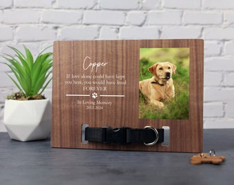 Memorial Pet Collar Frame Sign, Dog Memorial Wood Sign With Collar Holder, Pet Loss Sympathy gift, Cat Loss Memorial Keepsake