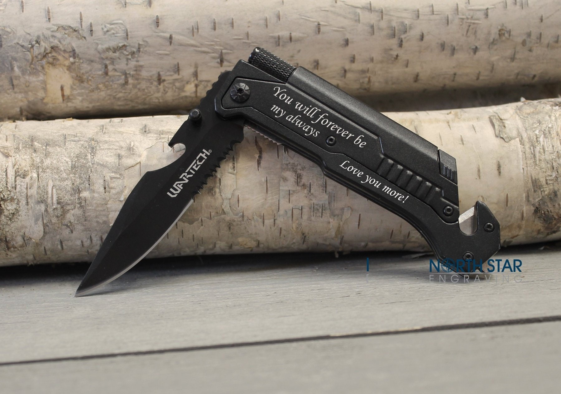 Engraved Tactical Black Pocket Knife With LED Flash Light Personalized Pocket  Knife With Belt Clip Christmas Gift Ideas for Men 