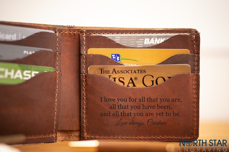 Mens Wallet Husband anniversary gift fior Men Black leather Etsy