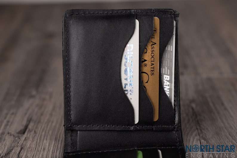 Mens Wallet Husband anniversary gift fior Men Black leather Etsy