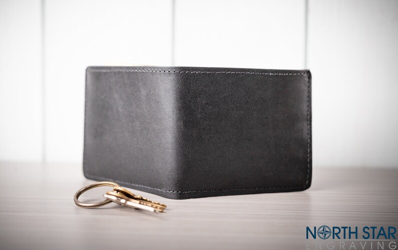 Mens Wallet Husband anniversary gift fior Men Black leather Etsy