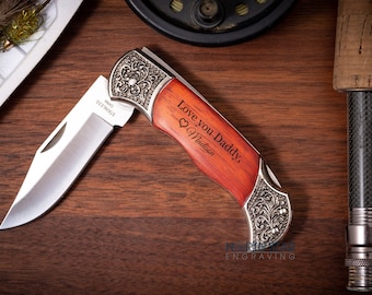 Custom Folding Knife, Personalized gifts for him, Gifts for Dad, Grandpa gift, Engraved Pocket Knife, Personalized Knife, Husband gift