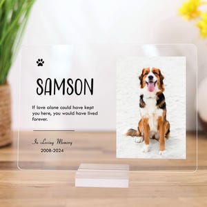 Pet Memorial Sympathy Keepsake gift, Pet Memorial Portrait Frame, Acrylic Frame Pet Bereavement Gift, Dog Cat Loss Sympathy Gift
