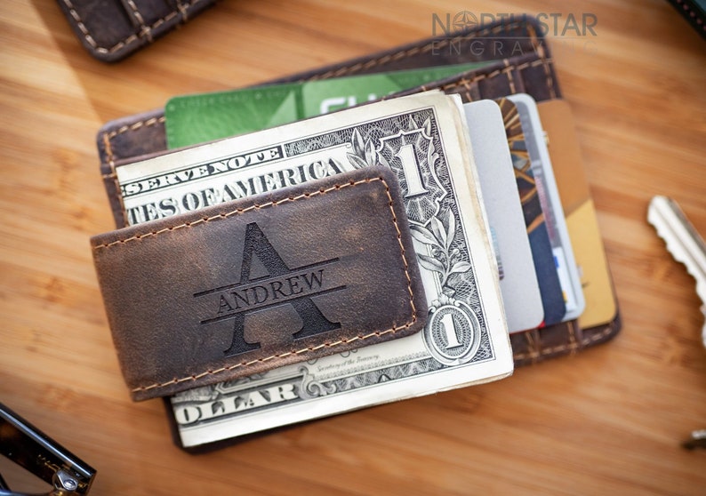 Mens Leather Money Clip Money Clip Wallet Groomsmen Gifts Groomsmen Wallet Personalized Money Clip Custom Wallet Brother Of The Bride - 