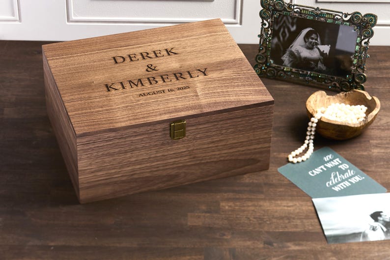 Wooden Keepsake Box | Wedding Memory Box | Gifts for Her | Personalized ...