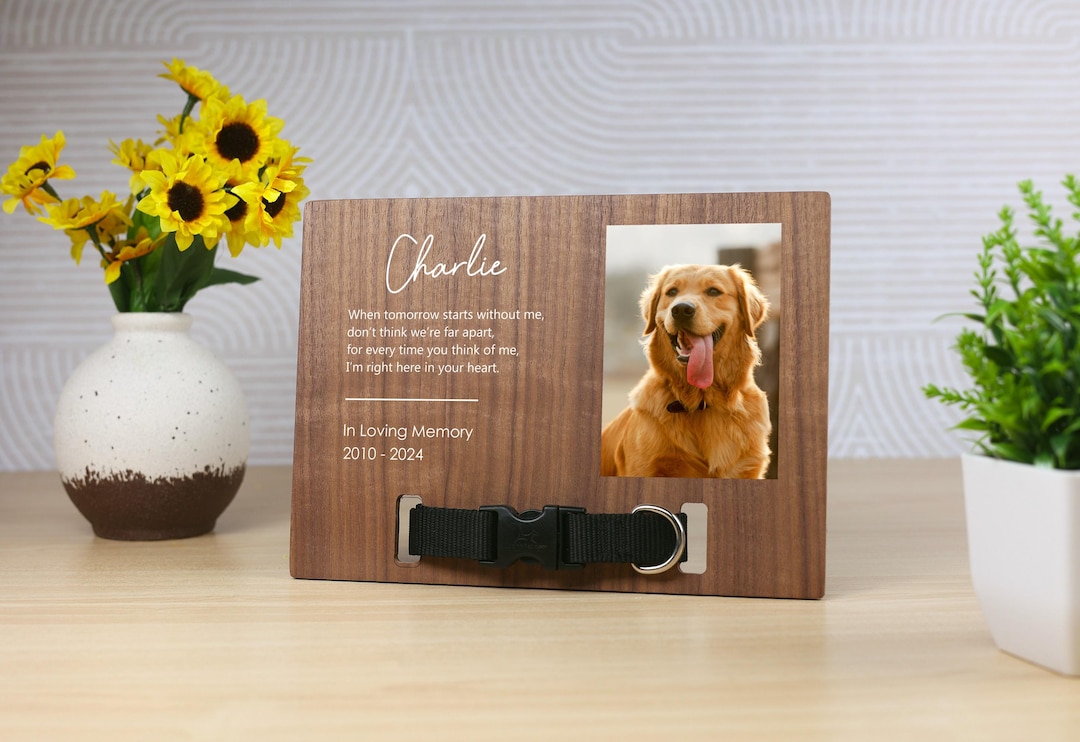 Personalized Pet Memorial Sign: Wood Collar Frame, Dog Cat Loss Gift - Etsy