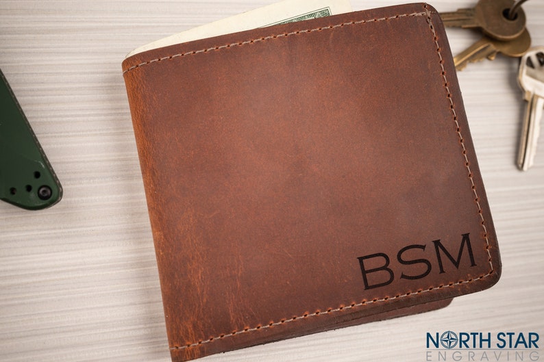 Mens Wallet Husband anniversary gift fior Men Black leather Etsy