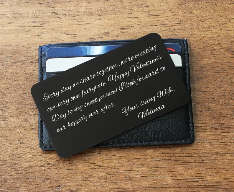 Husband Gift Anniversary For Him Engraved Valentine/'s Day Wallet Card Holder