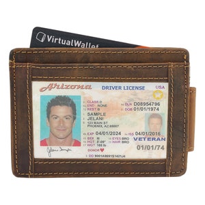 Engraved Crazy Horse Leather Money Clip Wallet, Gift Box image 6