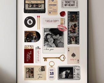 Canva Streichholzbrief Vorlage, individuelles Paargeschenk, personalisierte Drucke für ihn, Geschenk zum Jahrestag für Freund, druckbare Geschenke, DIY Canva